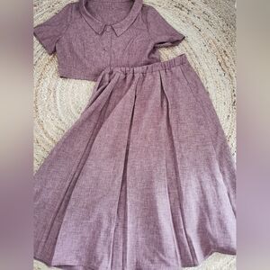 VivienneWestwood 40 Style 2 Piece Set ALine Full Skirt/Collared Buttonup Top XL